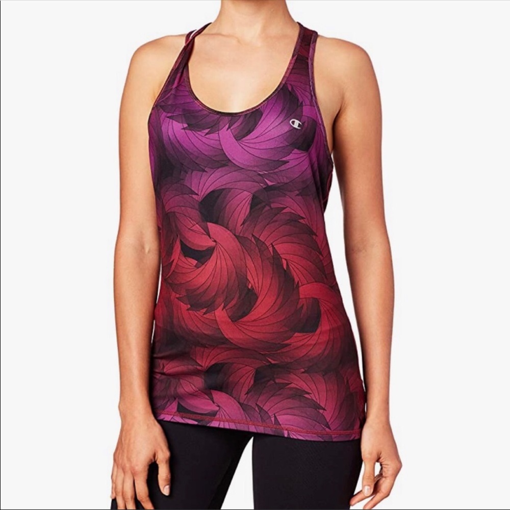 Champion Tank Top Red Purple Geo Print Racerback Small